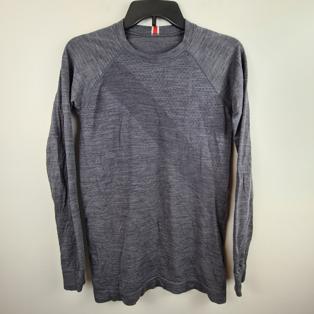 Tracksmith Brighton Base Layer Womens S Gray Merino Wool Long Sleeve Running Top